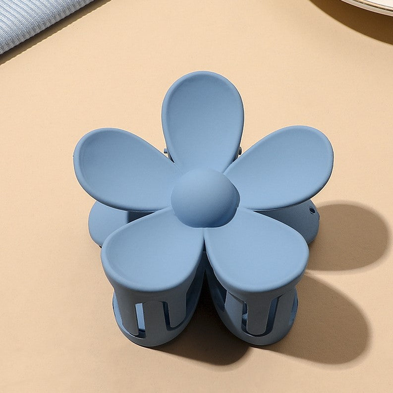 Matte Daisy Flower Hair Claw Clip - blue