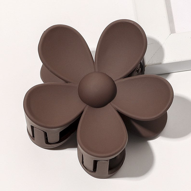 Matte Daisy Flower Hair Claw Clip - brown
