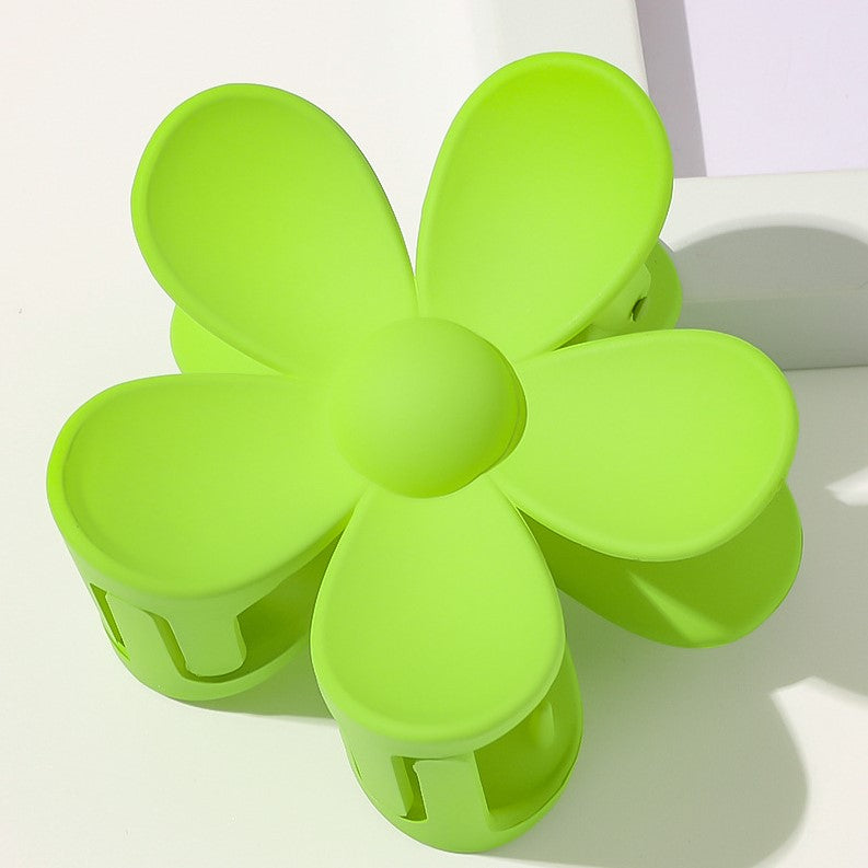 Matte Daisy Flower Hair Claw Clip - lime
