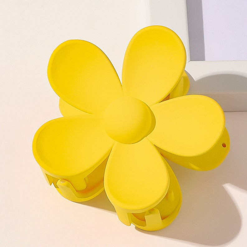 Matte Daisy Flower Hair Claw Clip - mango