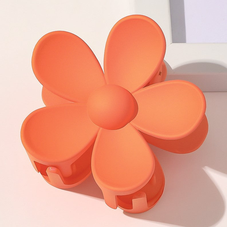 Matte Daisy Flower Hair Claw Clip - orange