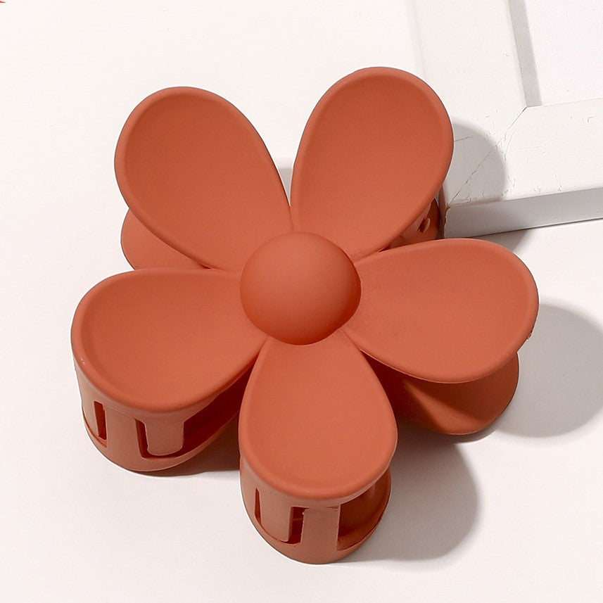 Matte Daisy Flower Hair Claw Clip - rust