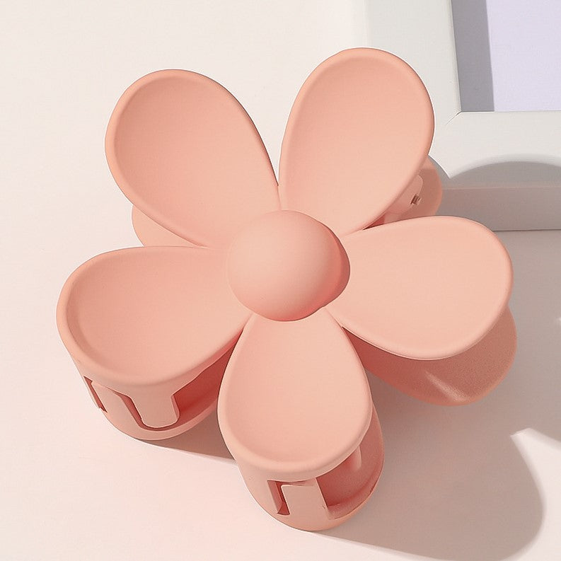Matte Daisy Flower Hair Claw Clip - salmon