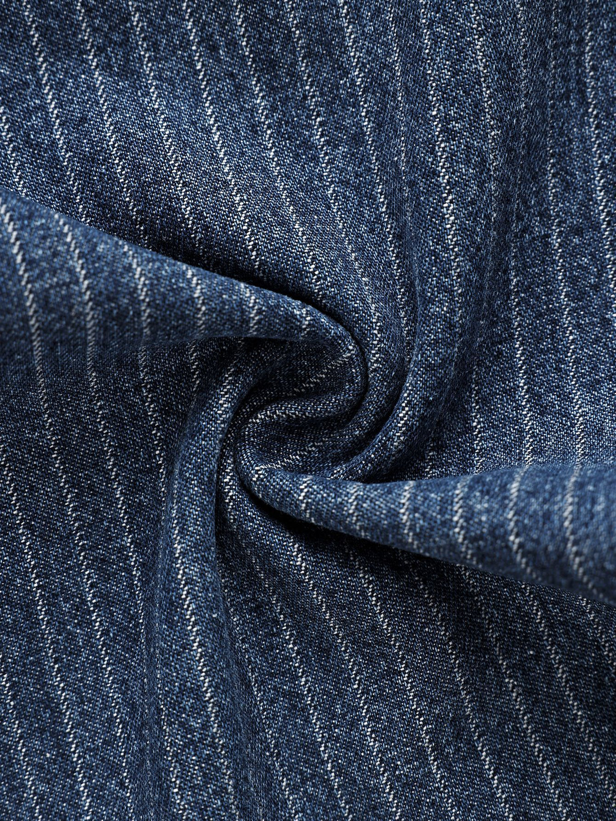 Pinstripe High Waist Wide Leg Jeans - Blue - 7