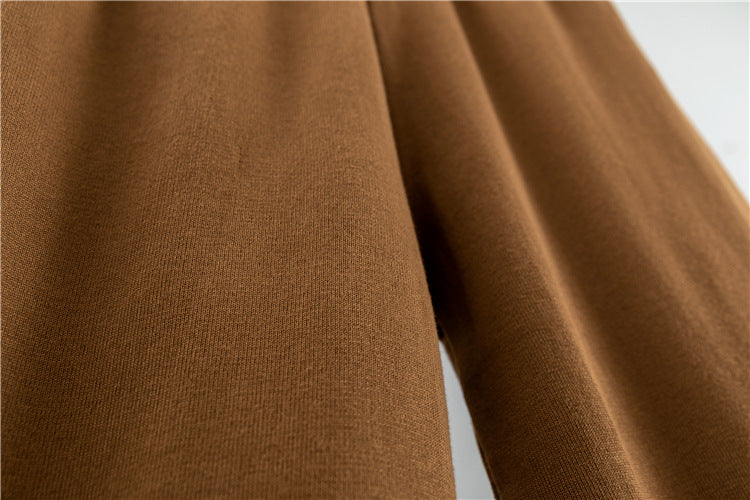 Argyle Jacquard Knit Sweater And Trouser Set - Brown - 7