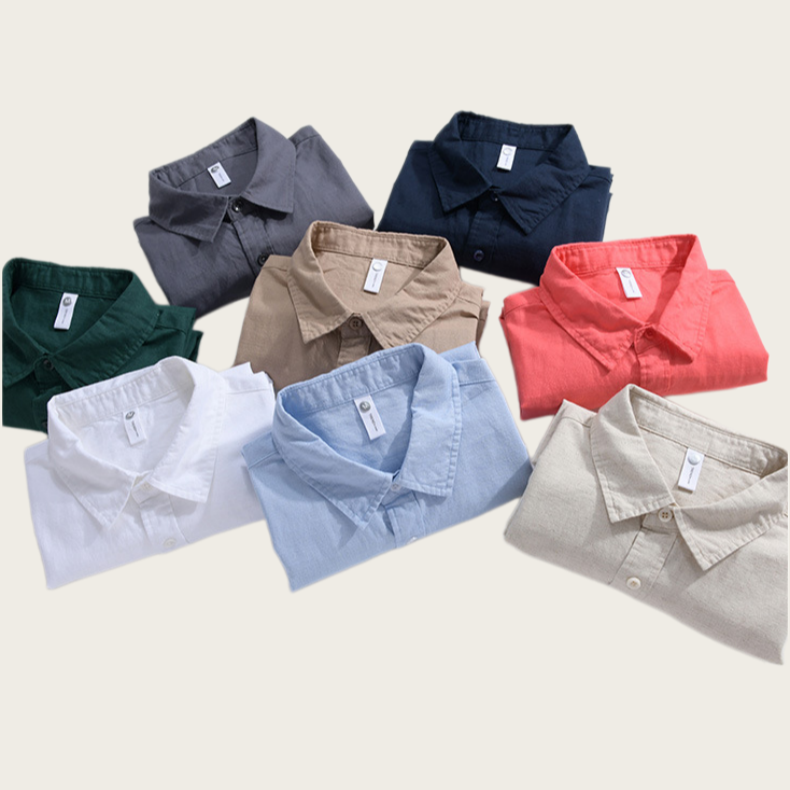 Oversized Linen Blend Button Down Beach Shirt - view 1