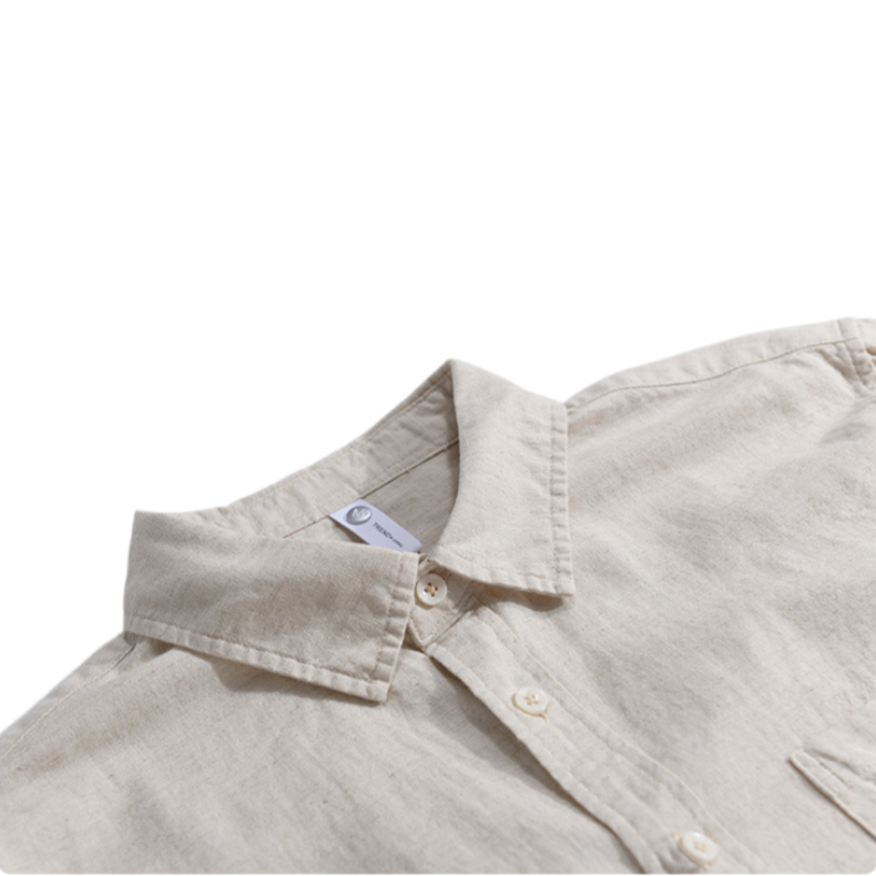 Oversized Linen Blend Button Down Beach Shirt - view 4