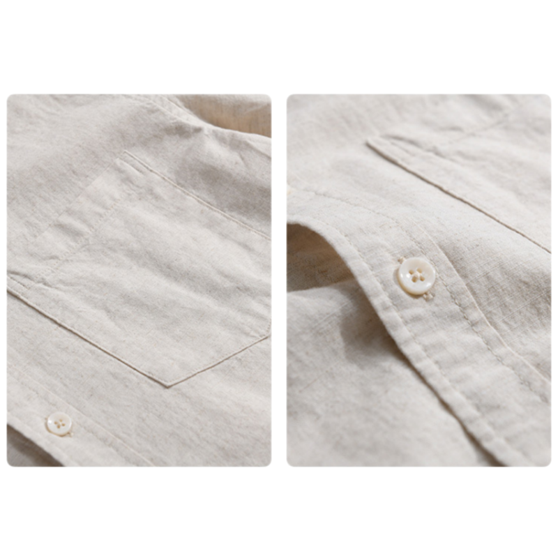 Oversized Linen Blend Button Down Beach Shirt - view 5