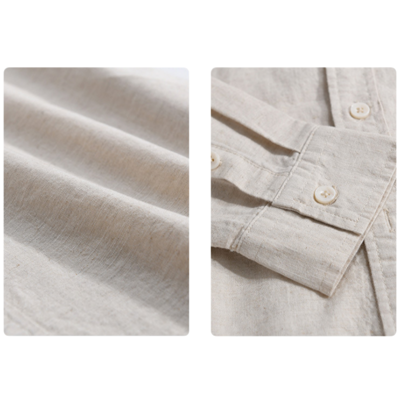 Oversized Linen Blend Button Down Beach Shirt - view 6