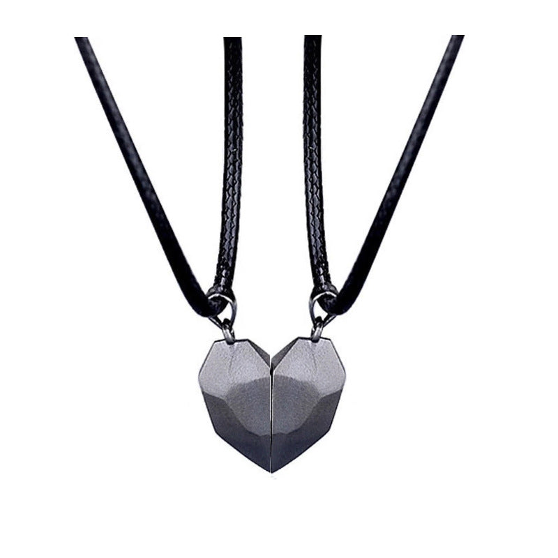 Magnetic Split Heart Couple Necklace Set - Color_03