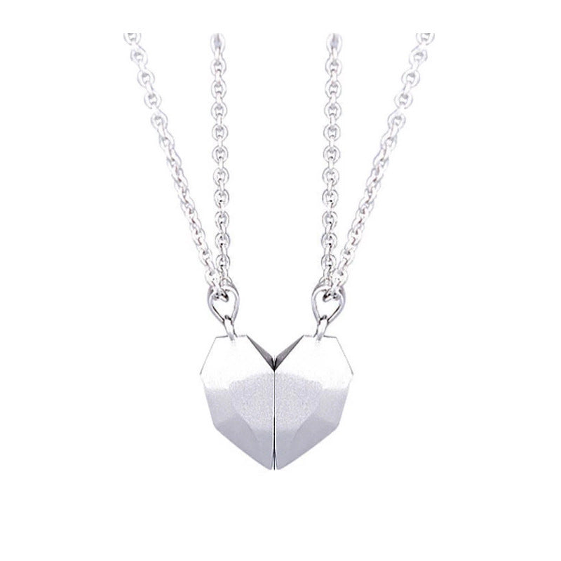Magnetic Split Heart Couple Necklace Set - Color_04