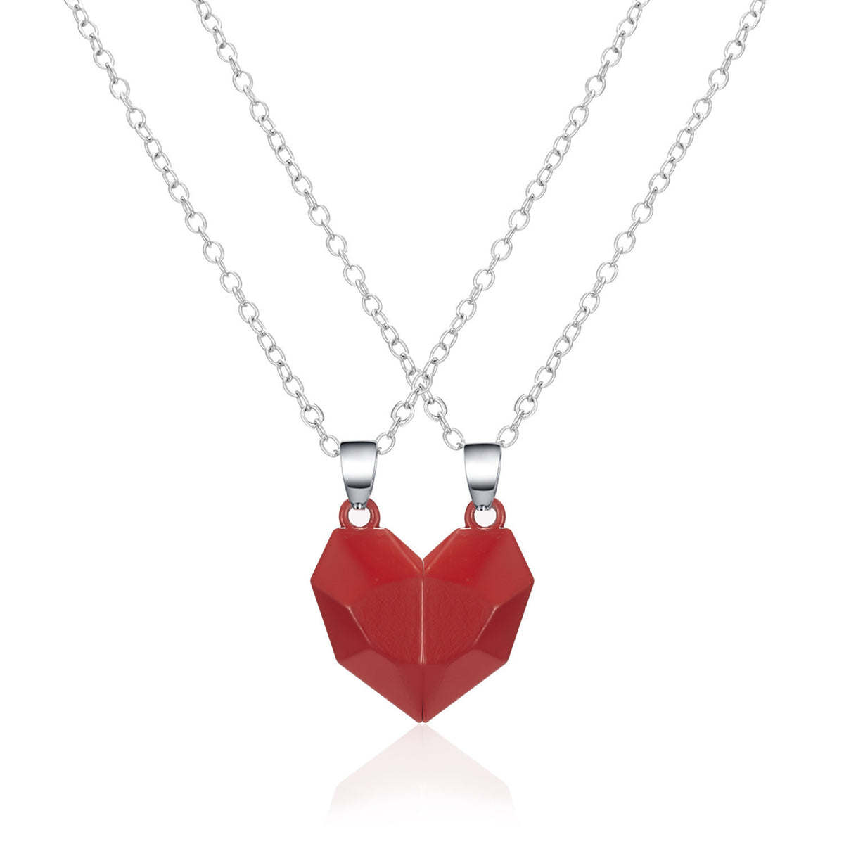 Magnetic Split Heart Couple Necklace Set - Color_05