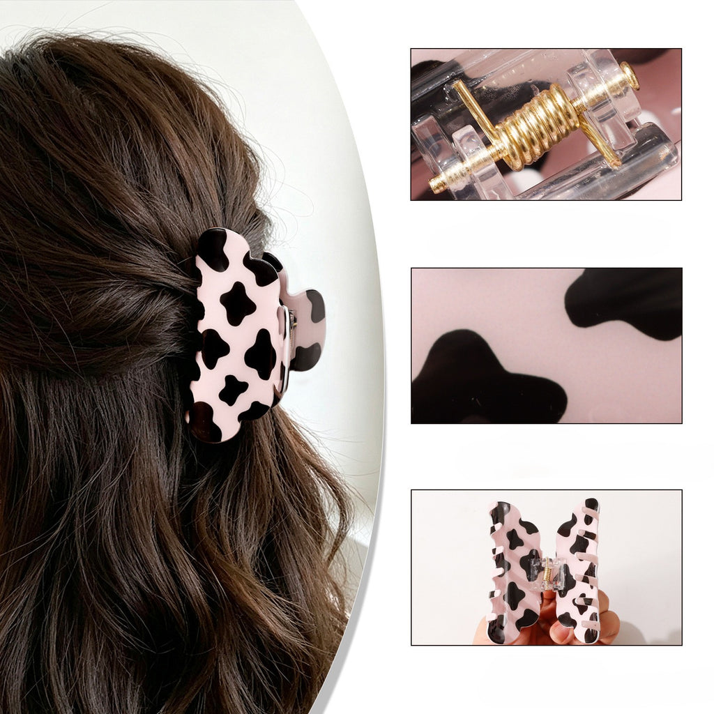 Arched Claw Clip With Cow Spot Print - view 2