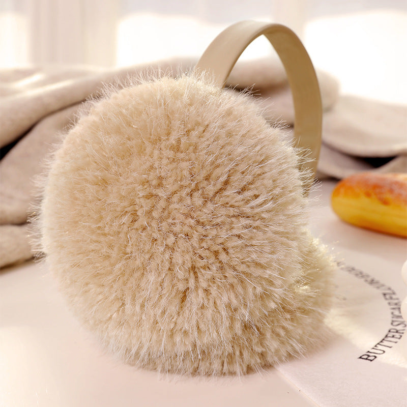 Soft Plush Pom Pom Winter Ear Muffs - Khaki