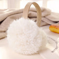 Soft Plush Pom Pom Winter Ear Muffs - White