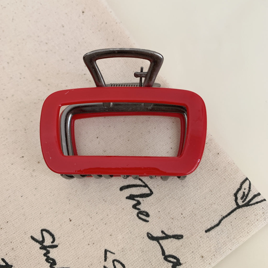 Sculptural Shape Glossy Claw Clips - Block