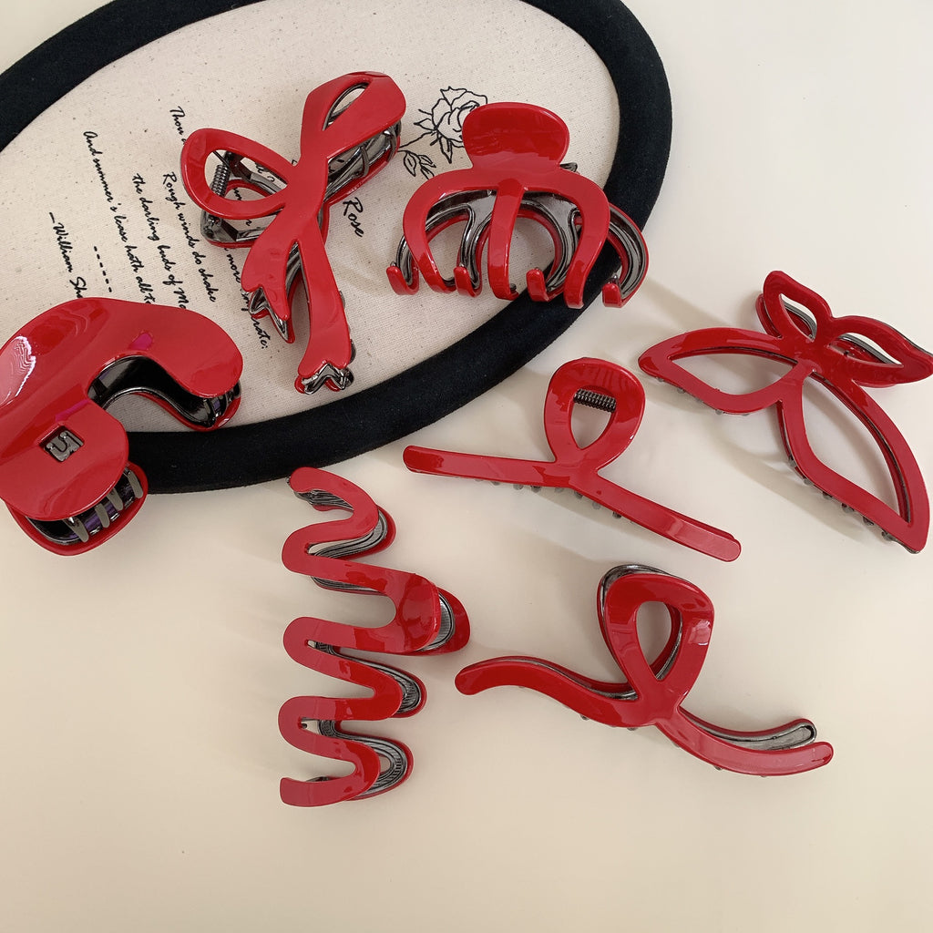 Sculptural Shape Glossy Claw Clips - view 2