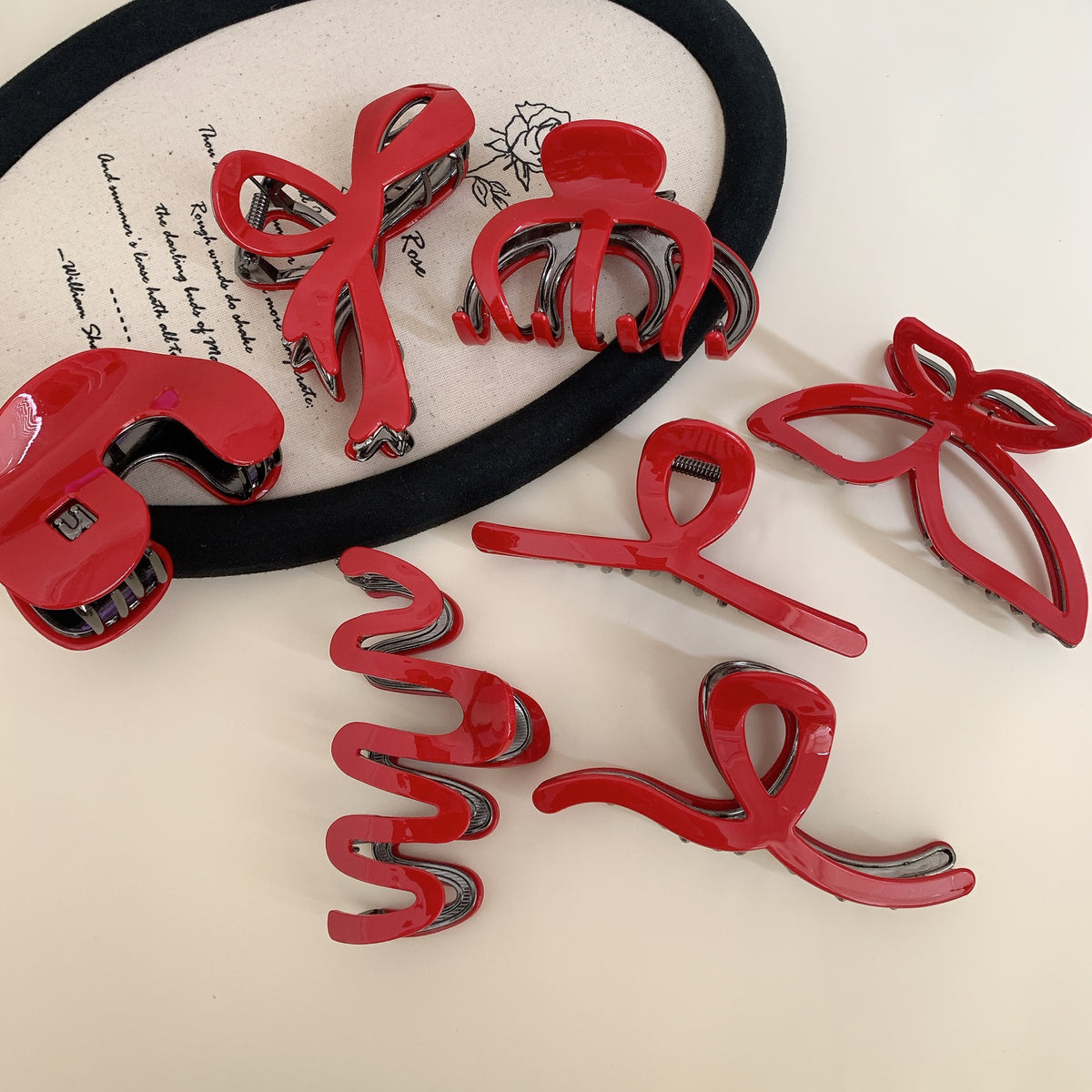 Sculptural Shape Glossy Claw Clips - view 2