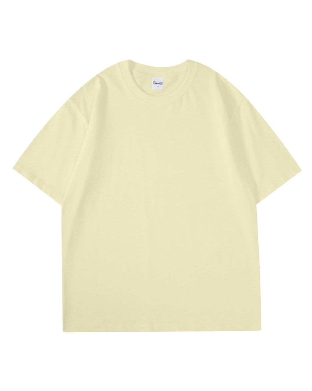 Boxy Drop Shoulder Cotton T-Shirt - Apricot