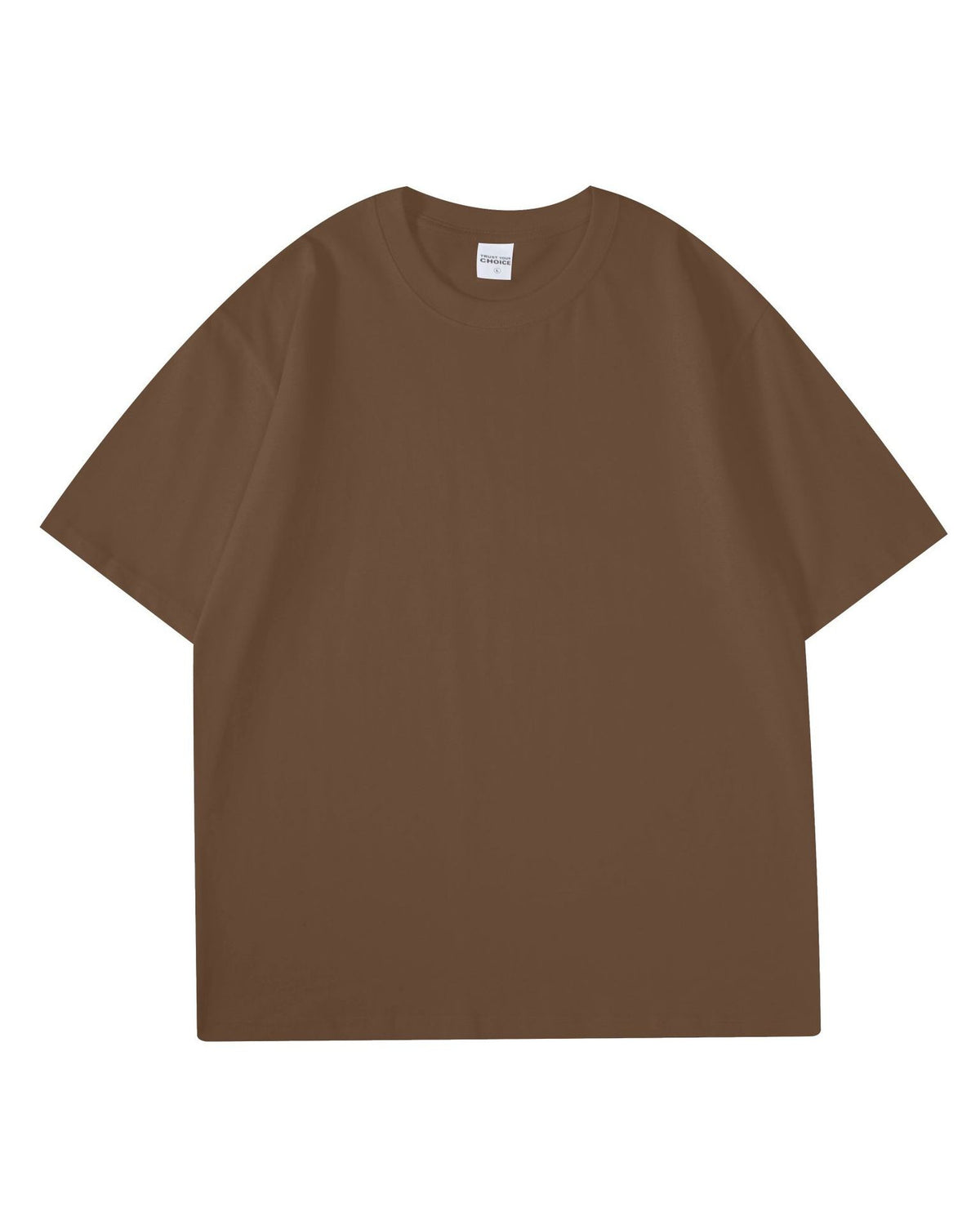 Boxy Drop Shoulder Cotton T-Shirt - Coffee