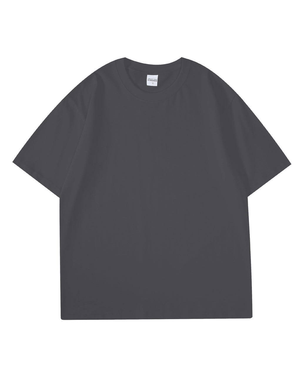 Boxy Drop Shoulder Cotton T-Shirt - DarkGrey