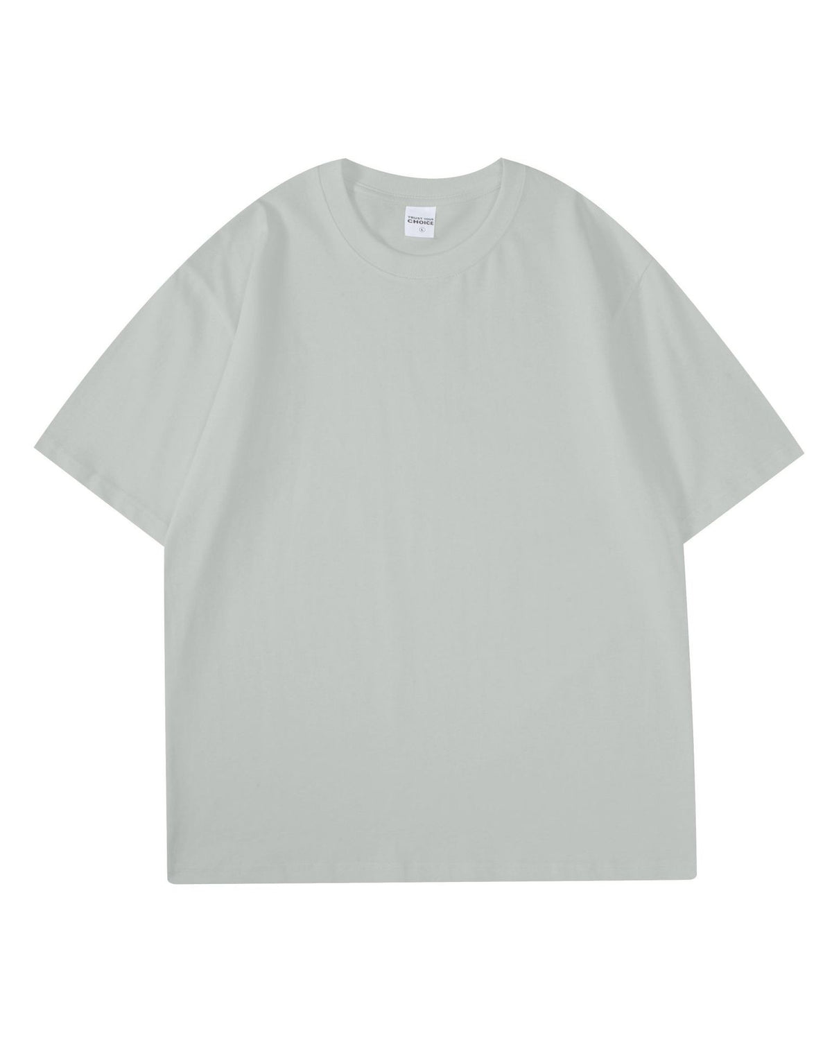 Boxy Drop Shoulder Cotton T-Shirt - Dove-Gray