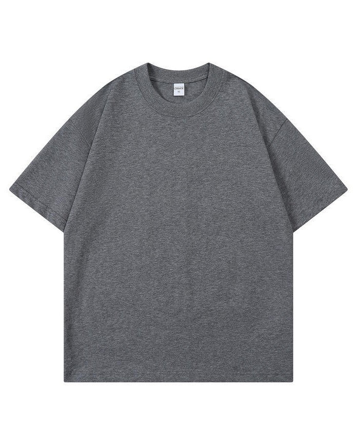 Boxy Drop Shoulder Cotton T-Shirt - Graphite