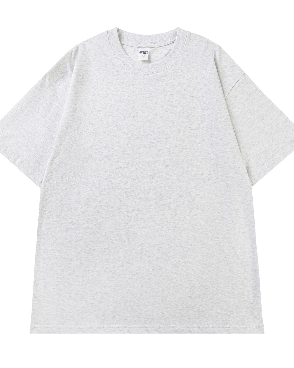 Boxy Drop Shoulder Cotton T-Shirt - LightGray