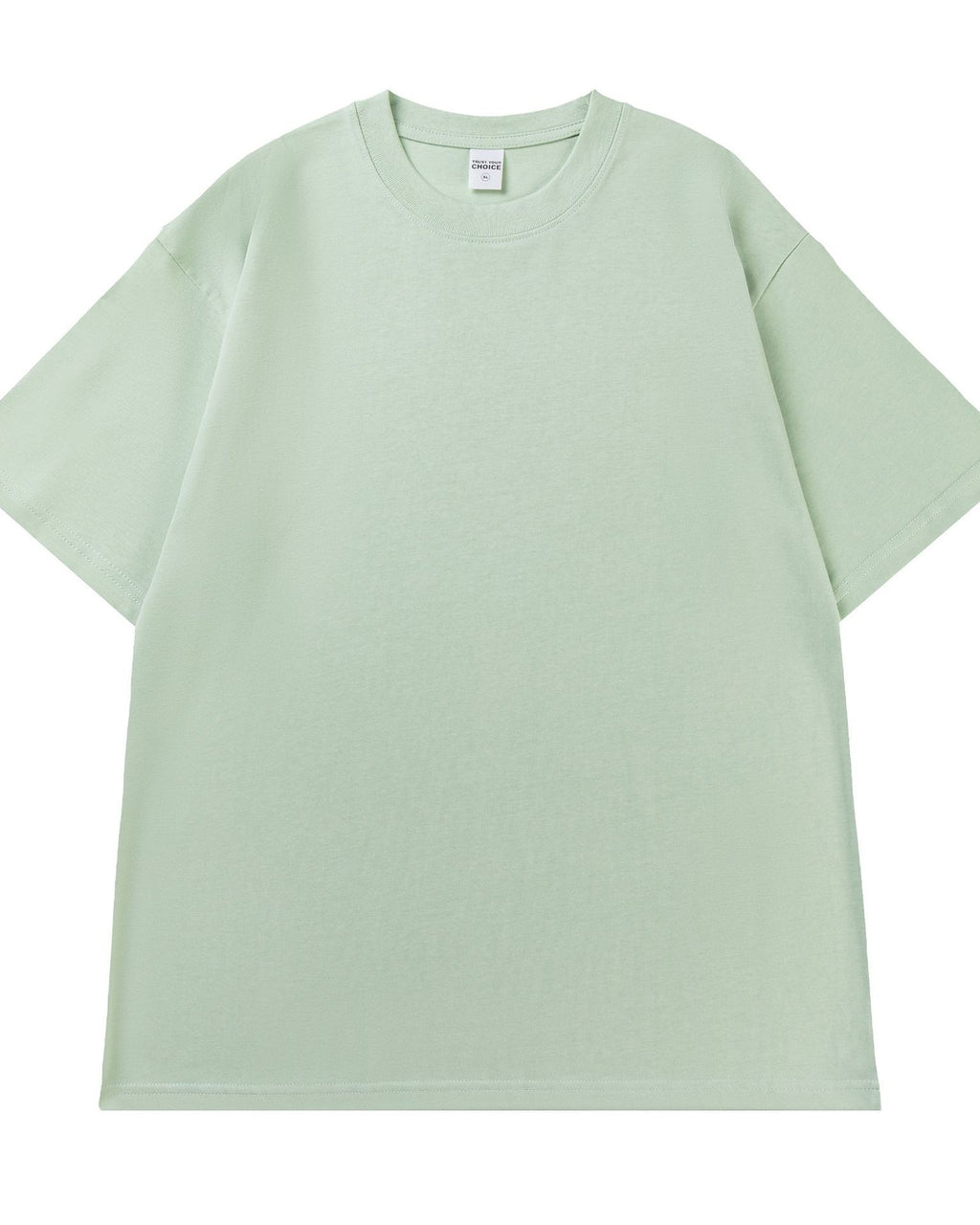 Boxy Drop Shoulder Cotton T-Shirt - LightGreen