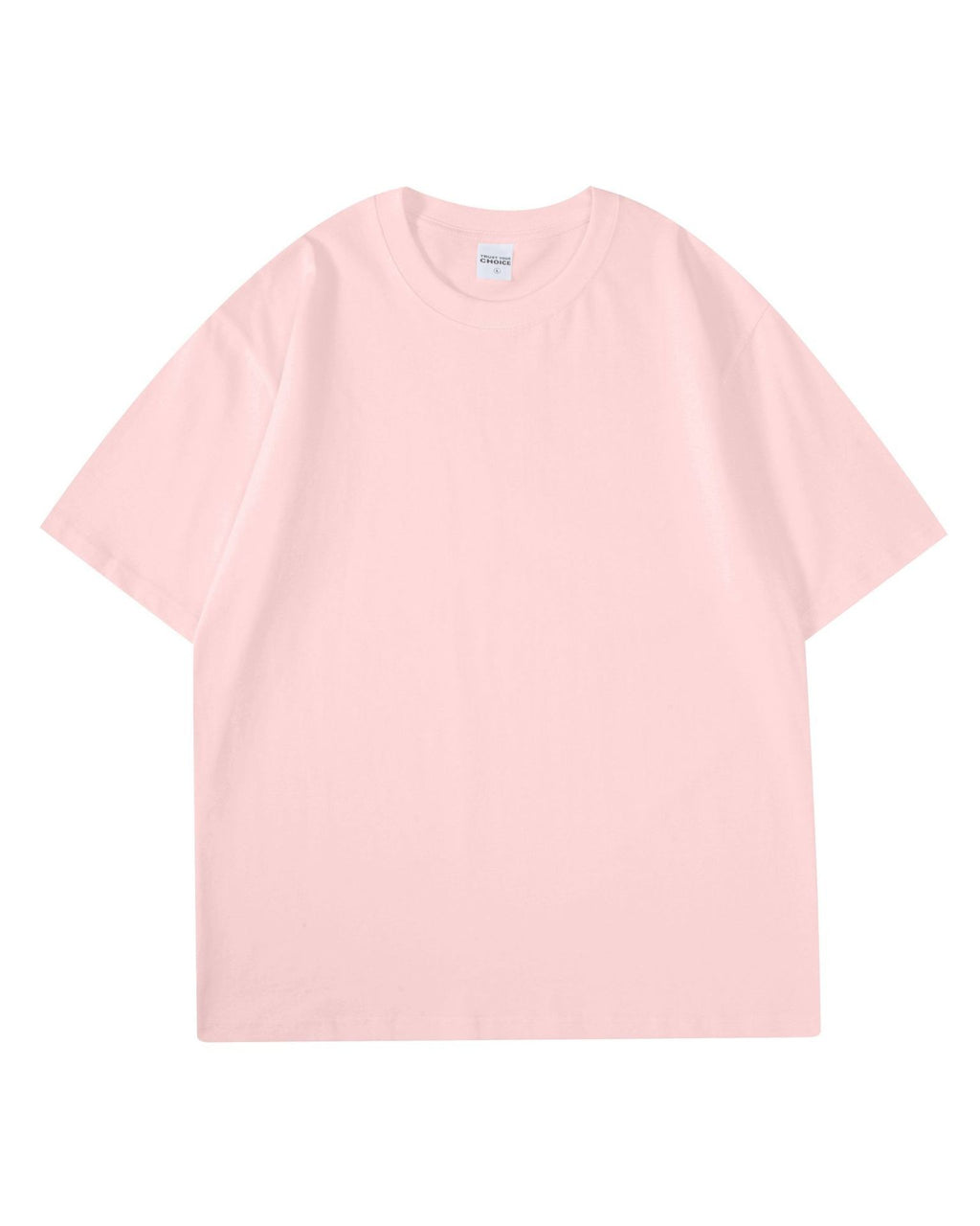 Boxy Drop Shoulder Cotton T-Shirt - Pink
