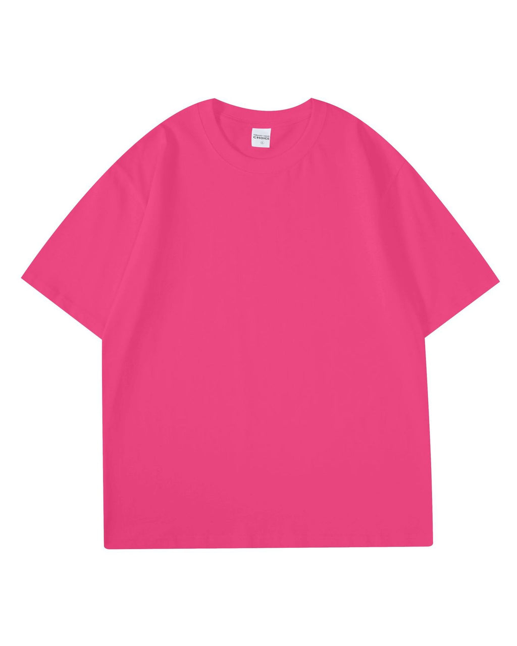 Boxy Drop Shoulder Cotton T-Shirt - Rose-Red