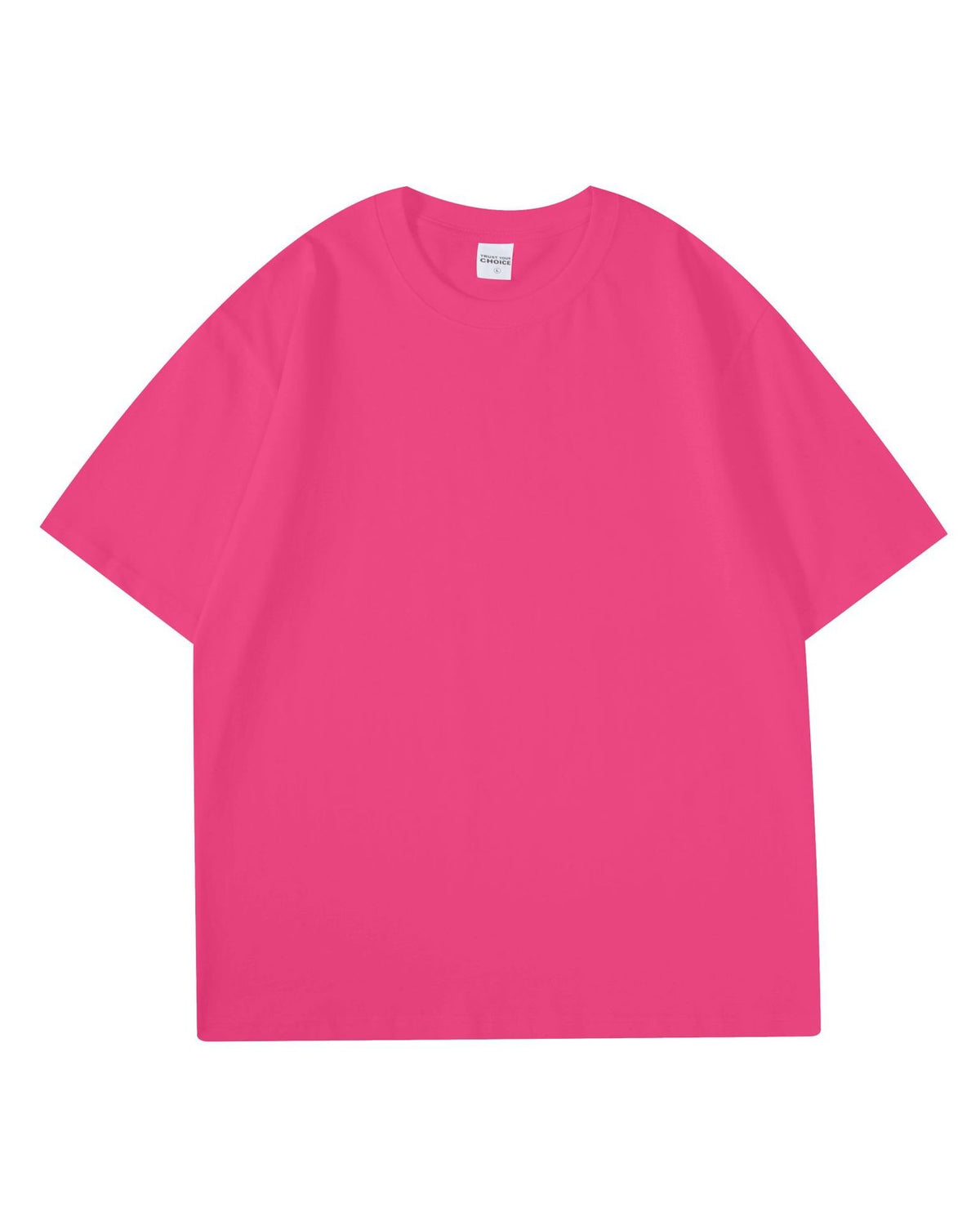 Boxy Drop Shoulder Cotton T-Shirt - Rose-Red