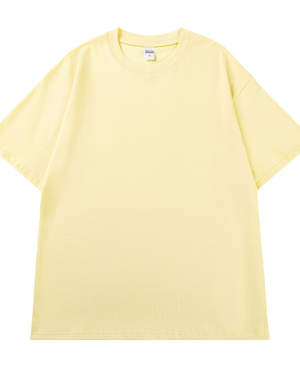 Boxy Drop Shoulder Cotton T-Shirt - Yellow