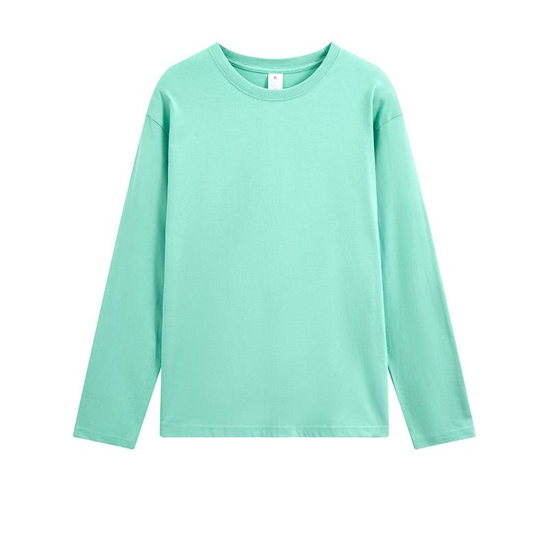 Long Sleeve Cotton Crew Neck Tee - Mint