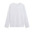 Long Sleeve Cotton Crew Neck Tee - White