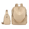 Convertible Laptop Backpack and Sling Bag Set - Cream