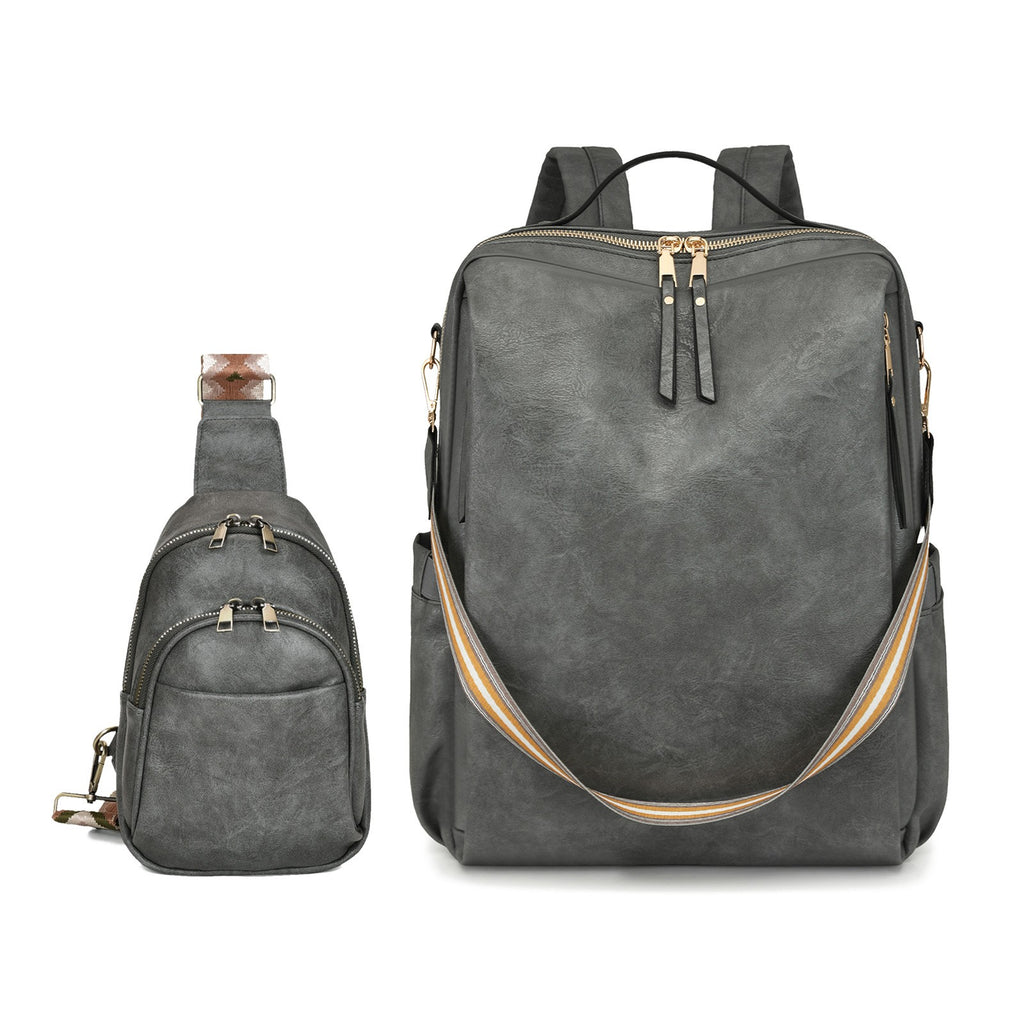 Convertible Laptop Backpack and Sling Bag Set