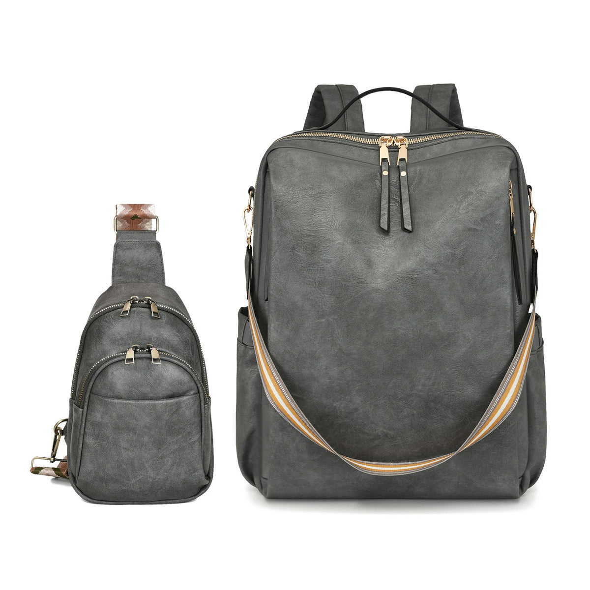 Convertible Laptop Backpack and Sling Bag Set