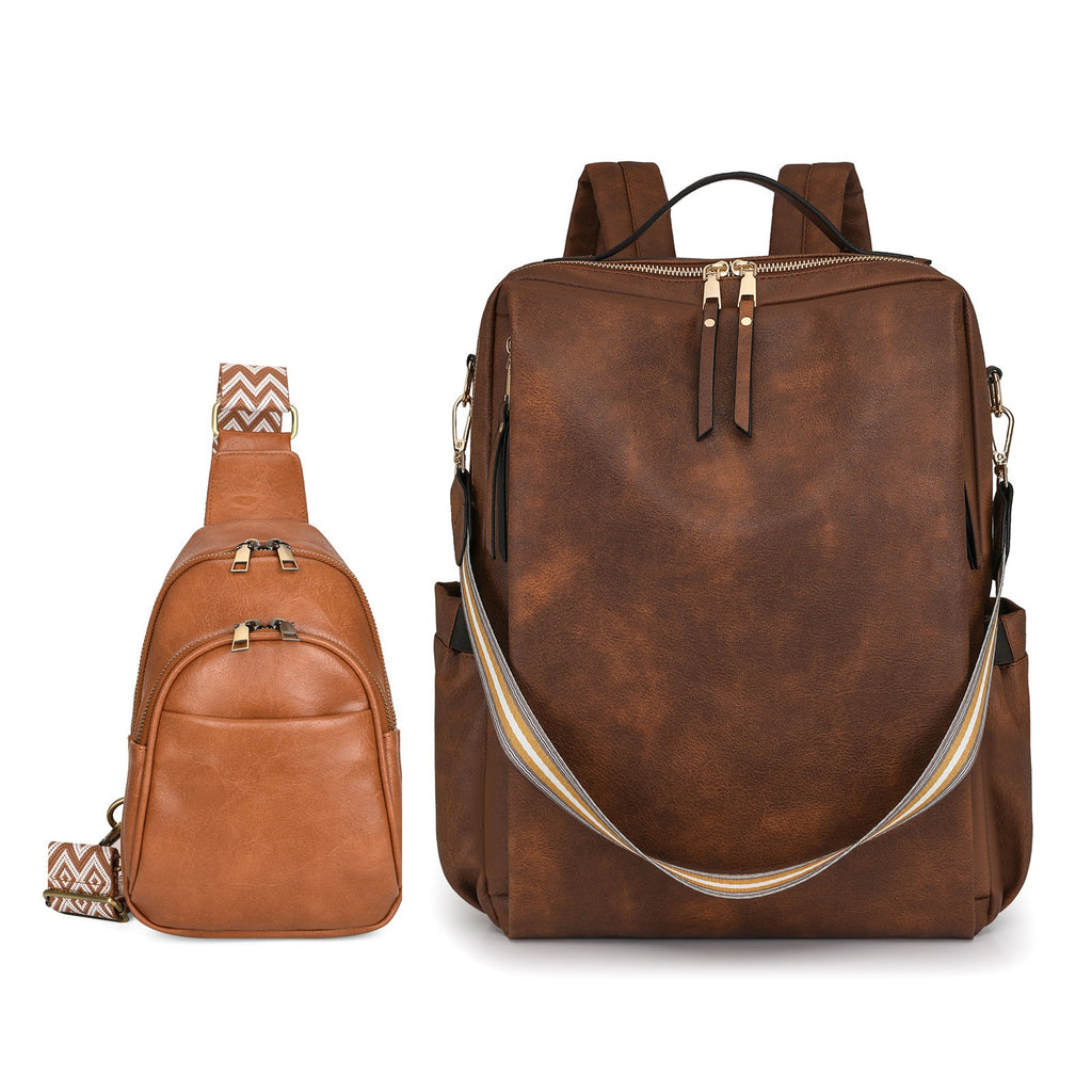 Convertible Laptop Backpack and Sling Bag Set