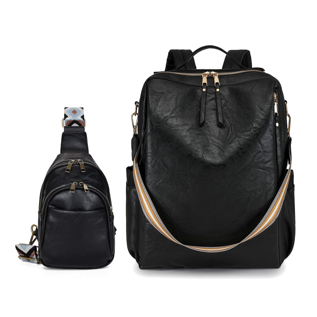 Convertible Laptop Backpack and Sling Bag Set