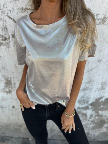 High Shine Crewneck Short Sleeve Tee
