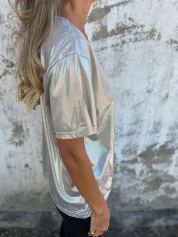 High Shine Crewneck Short Sleeve Tee - view 4