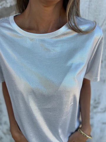 High Shine Crewneck Short Sleeve Tee - view 7