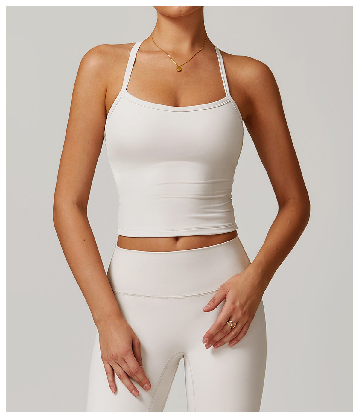 Strappy Back Built In Bra Yoga Vest