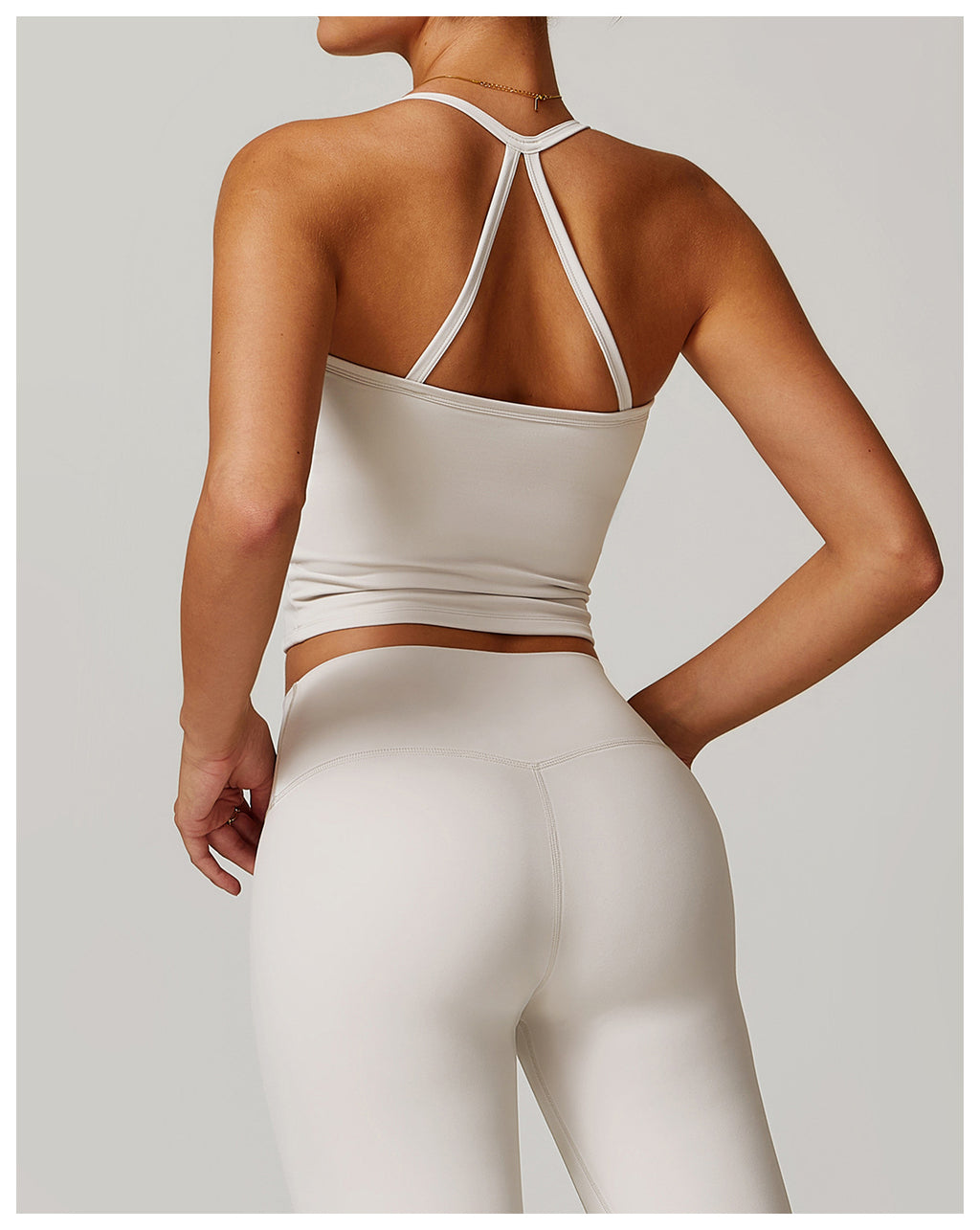 Strappy Back Built In Bra Yoga Vest - view 2