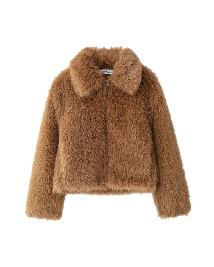 Boxy Teddy Faux Fur Zip Jacket - view 1