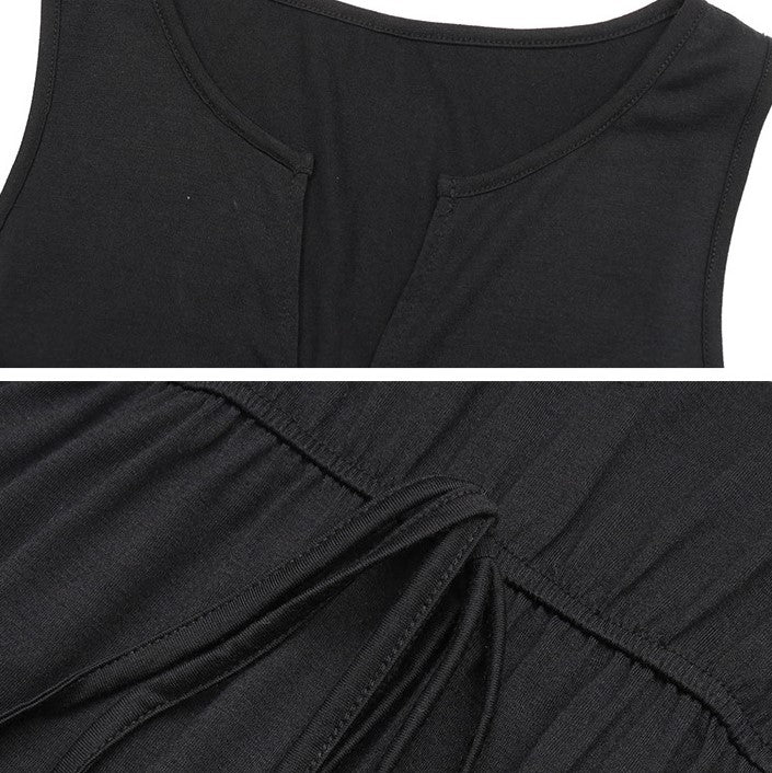 Sleeveless Zip Front Drawstring Jogger Jumpsuit - Black - 3