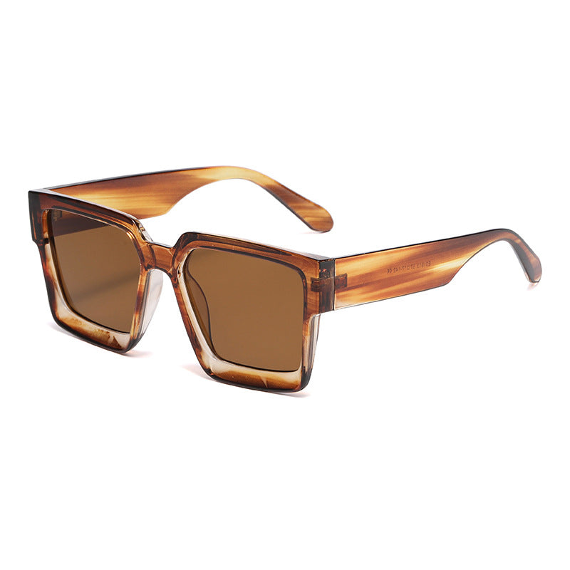 Bold Square Frame Polarized Sunglasses - C4