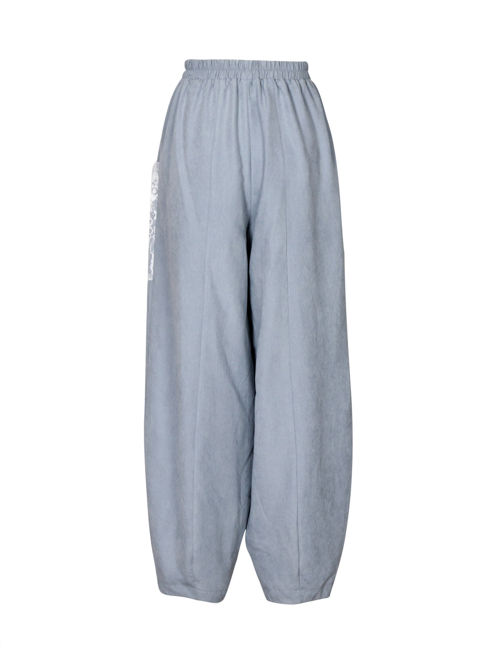 Boho Lace Pocket Balloon Harem Pants - Grey - 5