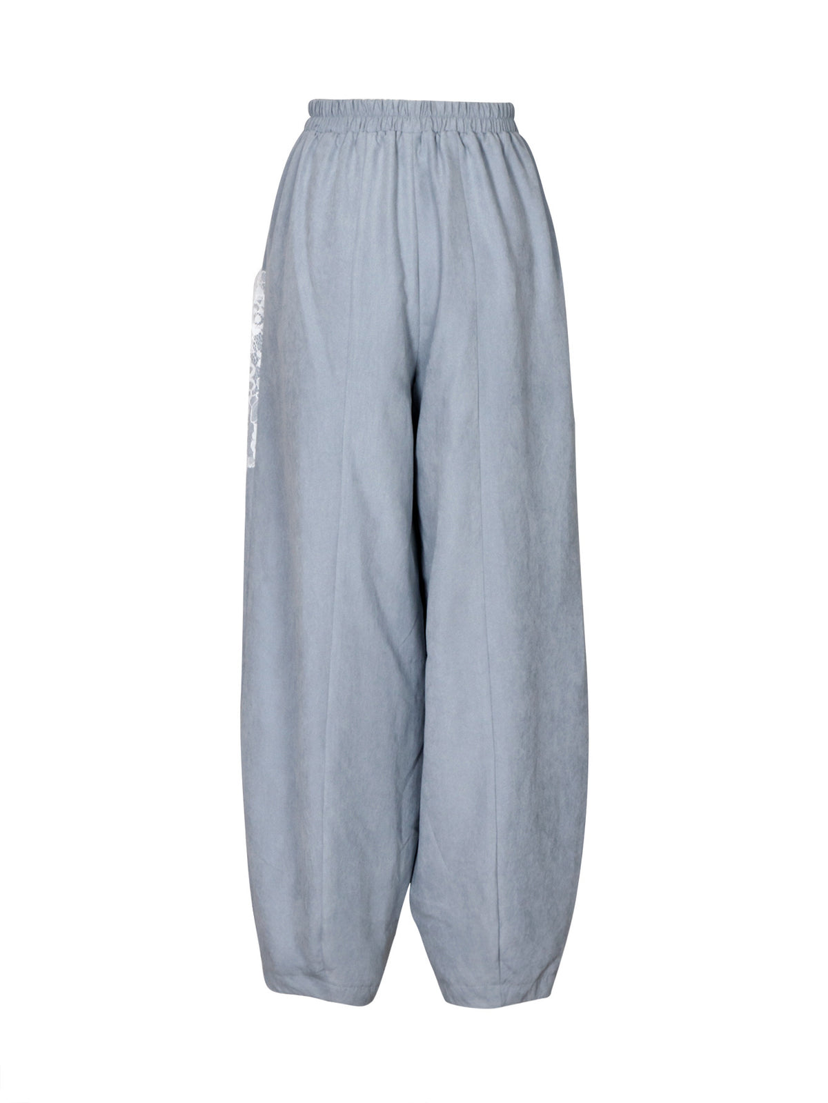 Boho Lace Pocket Balloon Harem Pants - Grey - 5